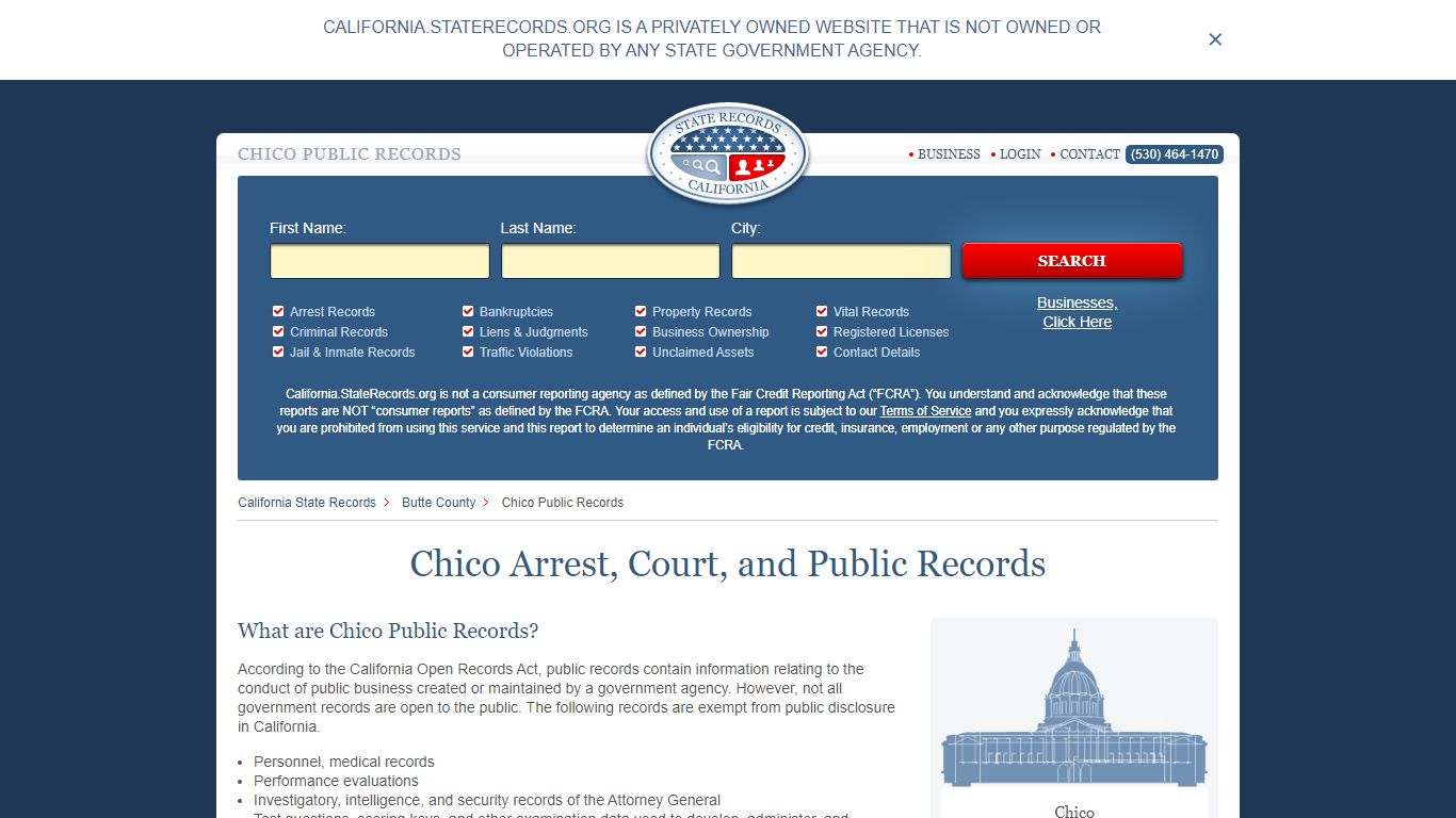 Chico Arrest and Public Records | California.StateRecords.org